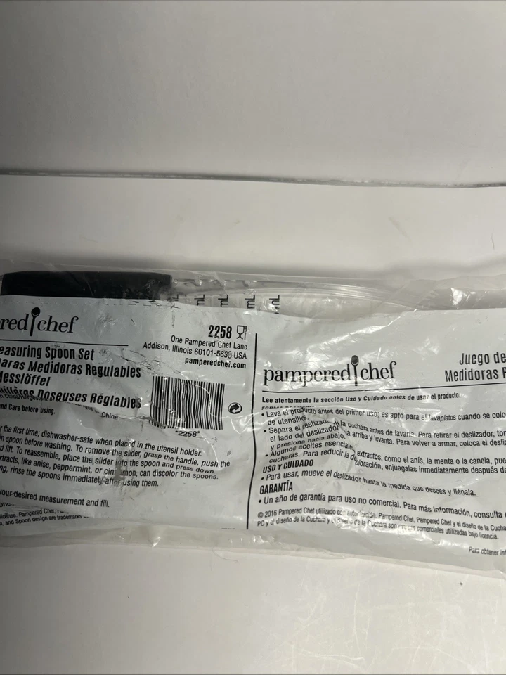 Pampered Chef  Adjustable Measuring Spoon Set of 2 #2258  New - Image 3 of 3