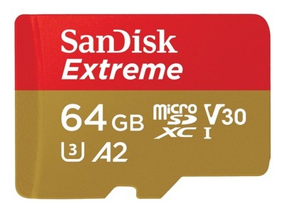 SanDisk Extreme R170/W80 microSDXC 64GB Kit, UHS-I U3, A2, Class 10