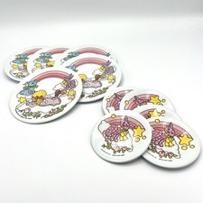 Sunnie Miss Pink Rainbow Vintage Metal Play Dishes Plates Set of 10 Ohio Art Co.