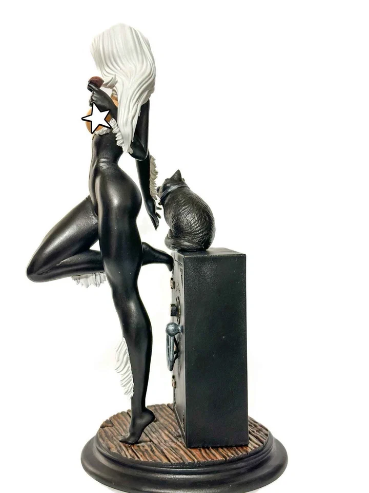 Handmade Resin Figure 13”- Hand Painted Sexy Comic. Style With Safe And Cat - Image 4 of 4