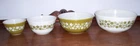 Set of 4 Pyrex Spring Blossom  "Crazy Daisy" 401, 402, 403 & 404 Mixing Bowls EX