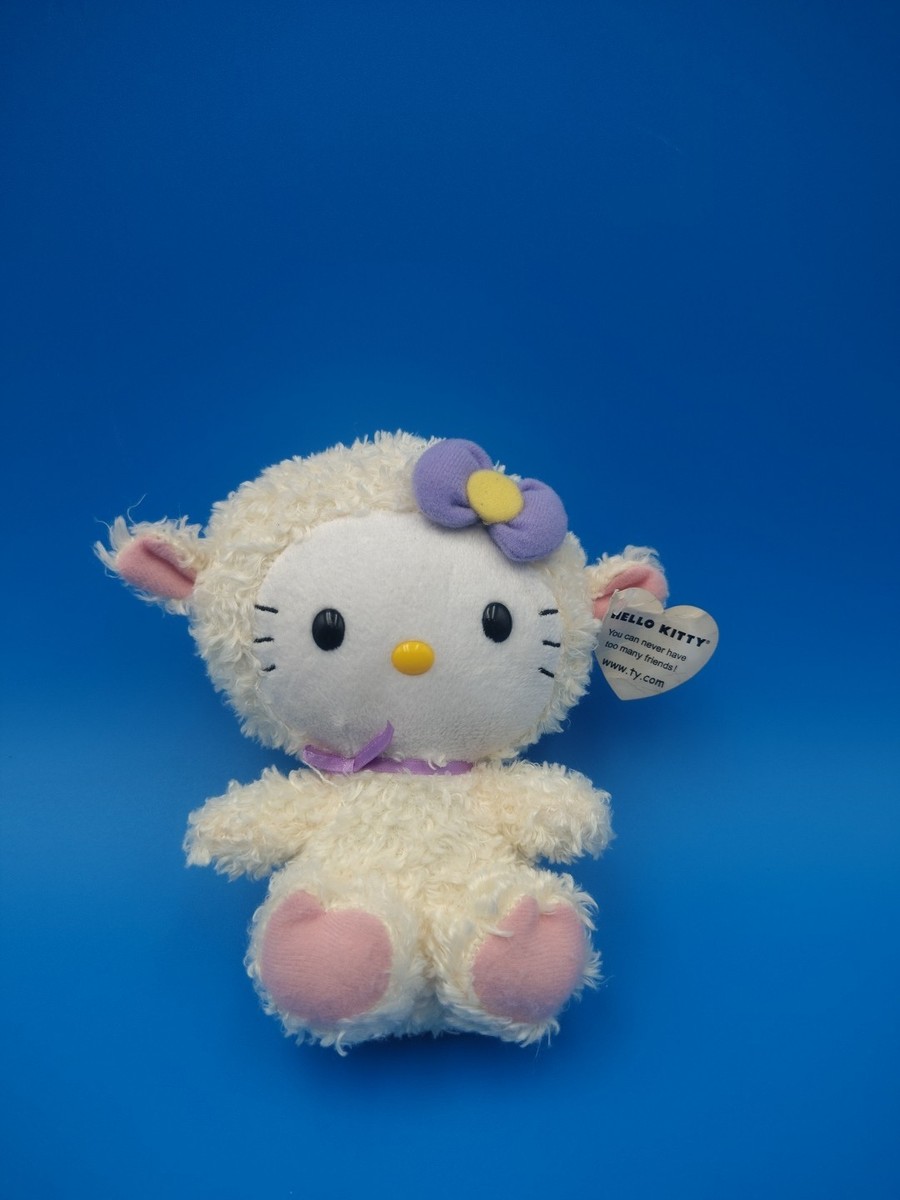 Hello Kitty Ty Beanie Baby Sanrio Lamb Plush 6” stuffed Easter