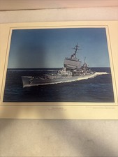 Vintage USS Long Beach CGN-9 Hughes Aircraft Navy Poster Print