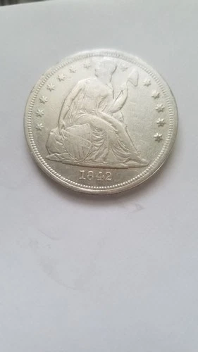 1842 Seated Liberty Silver Dollar VF