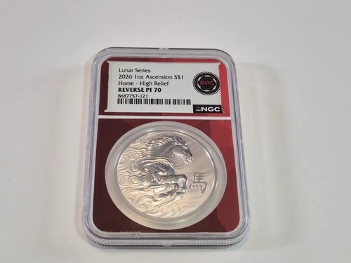 2026 Lunar Horse 1oz Ascension Island, Slab