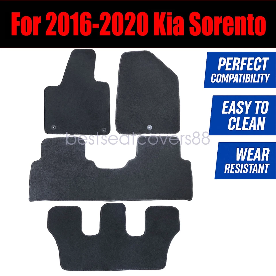 Alfombrillas de terciopelo de repuesto negras 2016 2017 2018 2019 para Kia Sorento Foto 3 de 4