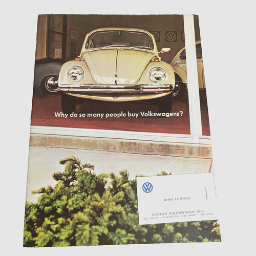 1968 Volkswagen VW BEETLE Car Dealership Dealer Advertising  Sales Brochure