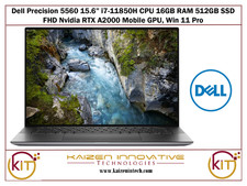 Dell Precision 5560 15.6" i7-11850H CPU 16GB RAM 512GB SSD FHD A2000 GPU, W11Pro