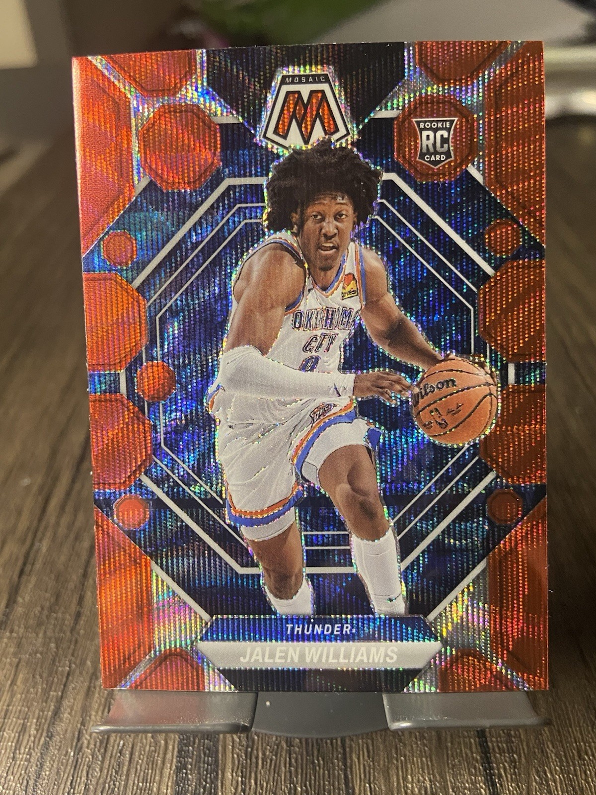 2022-23 Panini Mosaic - Rookies Jalen Williams #217 Red Wave Mosaic Prizm (RC)