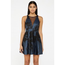 Michael Kors Blue & Black A-Line Fancy Dress | Size S