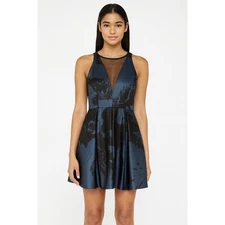 Michael Kors Blue & Black A-Line Fancy Dress | Size S