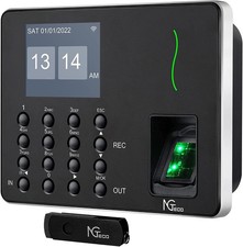 NGTeco Time Clocks for Employees Small Business, W3 2.4GHz WiFi Biometric