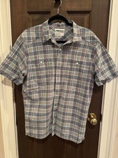 Mountain Khakis Men's Ace Indigo Plaid S/S Button-Up Shirt Size XL