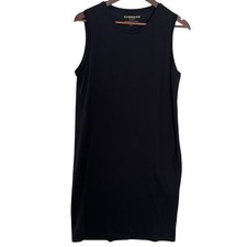 Everlane Shift Tank Sun Dress Large L Black 100% Cotton Sleeveless Crew Neck