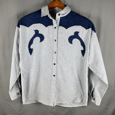 Vintage Circle T Marilyn Lenox Button Up Shirt Womens 15-16 USA Made Rodeo Gal