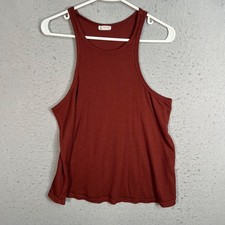 Free People Intimately Womens Medium Rust Red Ribbed Tank Top