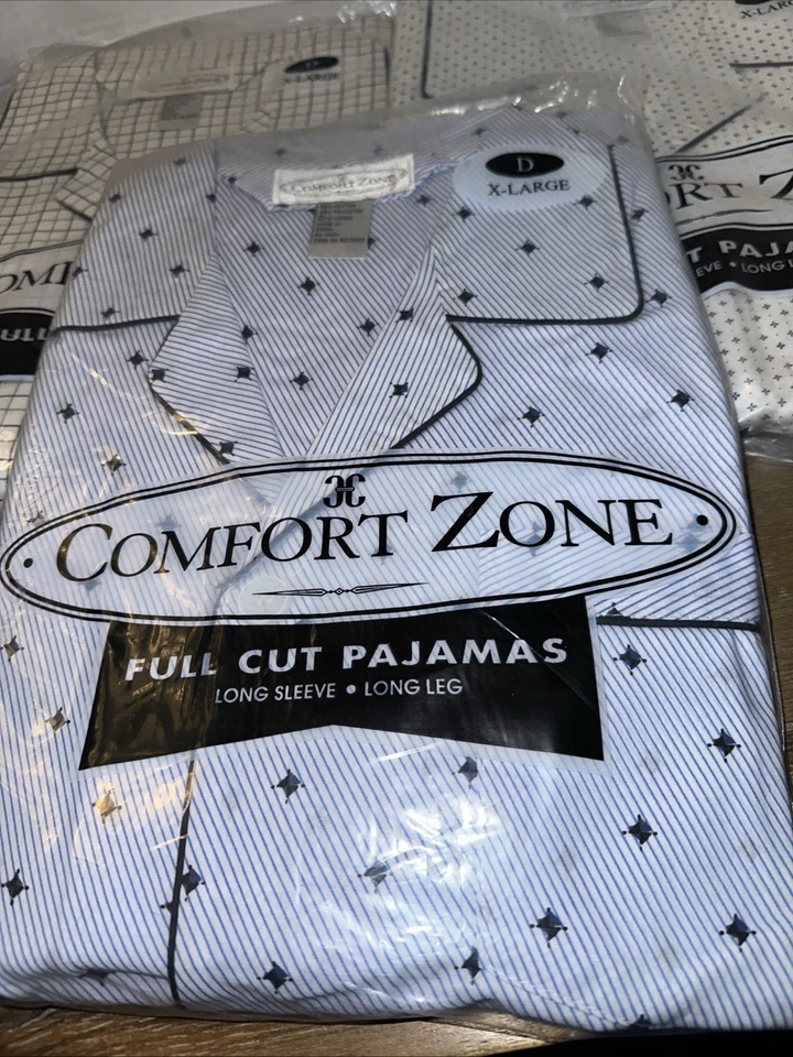 Lote de 3 conjuntos de pijama de hombre Comfort Zone manga larga/pierna larga talla X-grande Foto 2 de 4