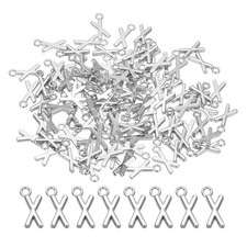 100Pcs Dark Silver Letter X Charm Alphabet Charm Initial Pendant Charm for DIY