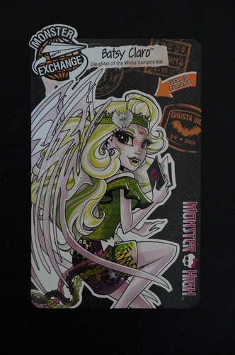 Monster High 2015 Batsy Claro MONSTER EXCHANGE Collectible Sticker - Afbeelding 1 van 2