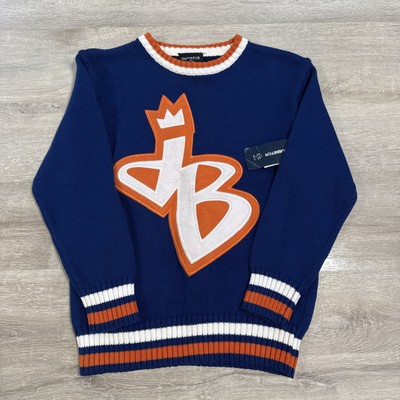 Dubster Kids Sweater Blue Orange Crown Logo 100% Cotton Youth 11Y Pullover Top