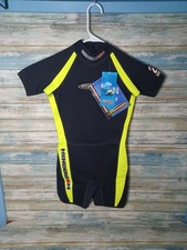 HENDERSON DIVE WEAR YOUTH SIZE 10 WETSUIT SHORTY BLACK YELLOW 2MM
