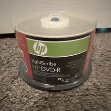 HP LightScribe DVD-R 50 Pack Spindle 16x 4.7GB 120 Min New Sealed Custom Labels