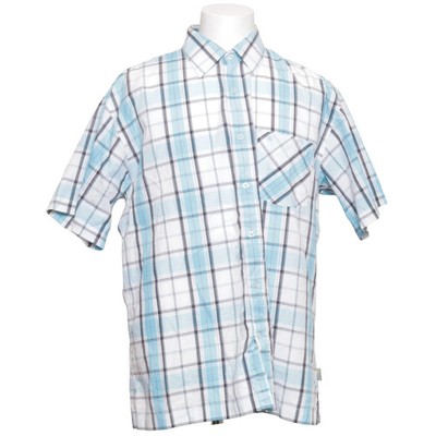 Bowling, Kurzarmhemd, Größe: 2XL, Blau/Weiß/Schwarz, Baumwolle, Karo #MRp