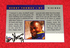 HENRY THOMAS MINNESOTA VIKINGS 1992 PRO LINE PORTRAITS AUTO (MN883)