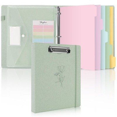 Clipboard Binder with Dividers,1 Inch Linen 3 Ring Binder with Clipboard on F...