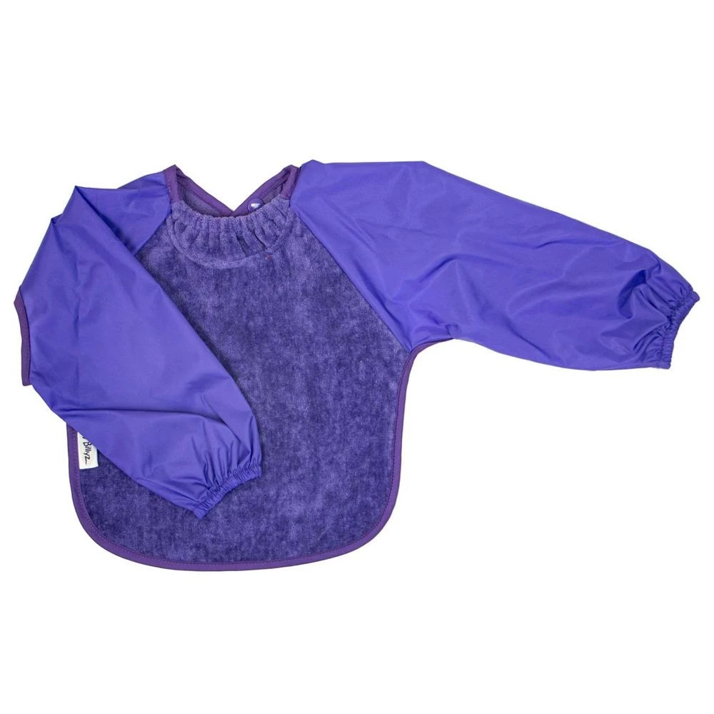 Silly Billyz Towel Long Sleeve Bib (Purple)