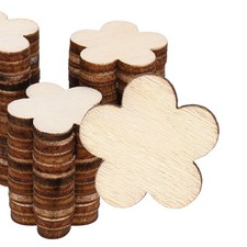 20mm Wooden Flowers, 100 Pack Unfinished Wood Flowers Blank Wooden Cutouts