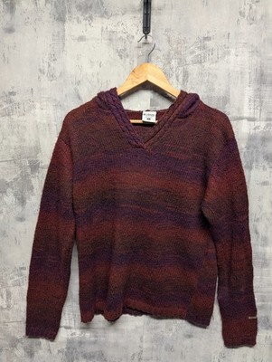 Columbia Strick Hoodie Pullover Wollmischung Burgund Damen XL Outdoorpullover (224)