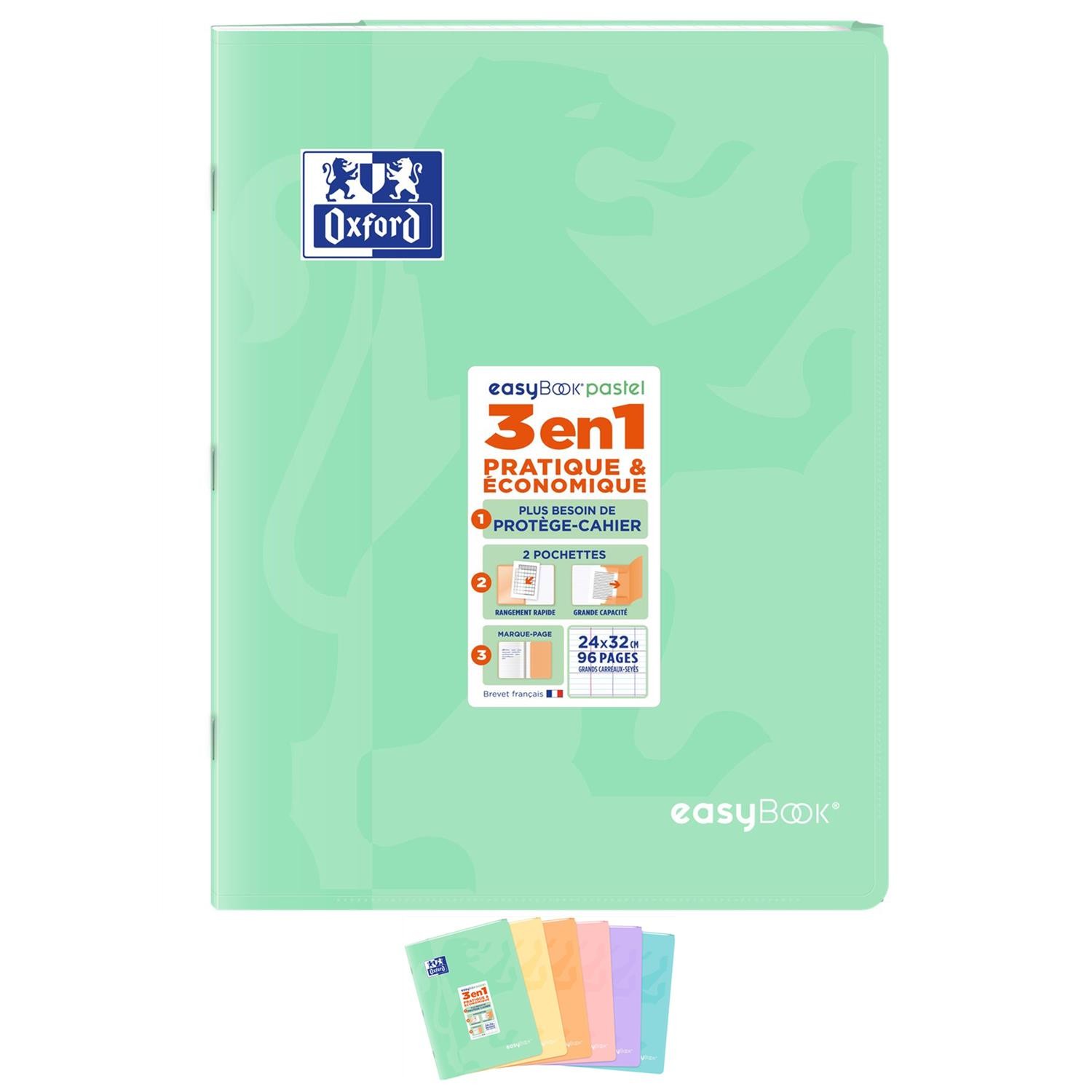 Cahiers 24x32 cm Oxford Easybook Pastel lot de 10 pour la rentrée