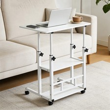 3 Tier Rolling Laptop Desk Adjustable Noteboo...