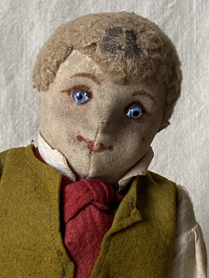 Antique Harwin felt boy doll in original clothing - 34cm/13.5in - teddy/bear - Image 3 of 4