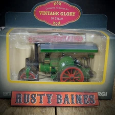 Corgi Vintage Glory Garrett Steam Road Roller & Consuelo Allen Pin Badge
