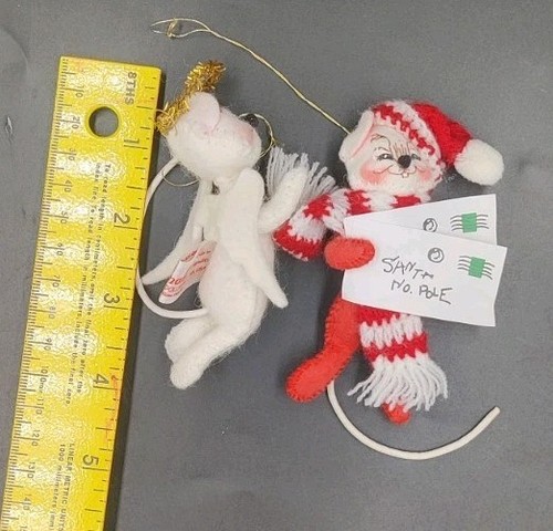 ANNALEE 2er Set weiche Plüsch Weihnachtsschmuck Engel Maus & Post Maus - Bild 12 von 12