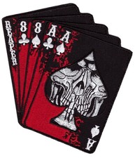 Reaper Dead Man's Hand ACES Reaper Skull Spade 3.5 inch Hook Fastener Patch 