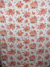 Vintage Carnation Floral Print Cotton Tablecloth 52x60 Rectangle