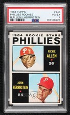1964 Topps 1964 Rookie Stars Dick Allen John Herrnstein #243 PSA 4 HOF 07vd