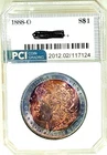 1888-O Better Date Gem BU +  Morgan Double Sided Album  Rainbow Toned