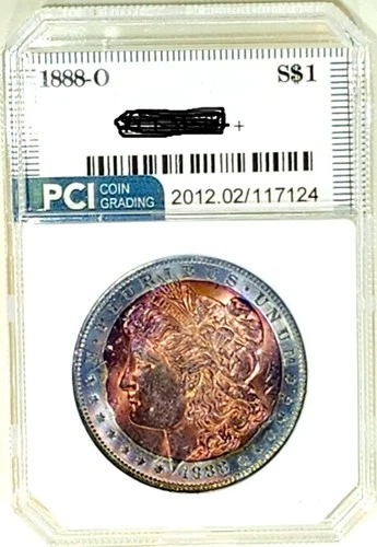 1888-O Better Date Gem BU +  Morgan Double Sided Album  Rainbow Toned