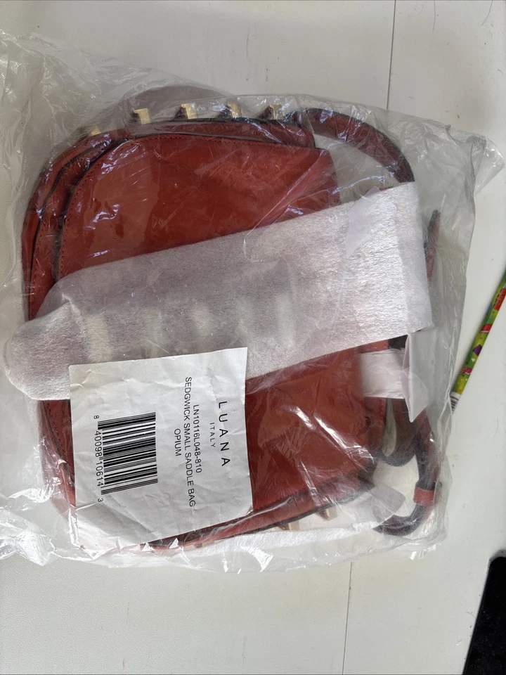 Новый с Ярлыками LUANA Италии SEDGWICK маленький кожаный седло сумка опиум красный - Изображение 2 из 4