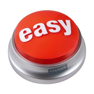 Staples Easy Button Red Silver Office Gift for Motivation and Stress Relief