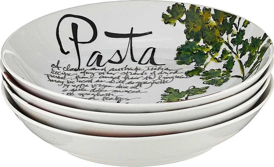 Pasta Italiana Pasta Bowls Set of 4,White, 8.25" eBay