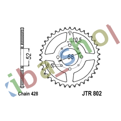 REAR GEAR STEEL CHAIN TYPE 428 NUMBER OF TEETH 39 FITS KAWASAKI KC
