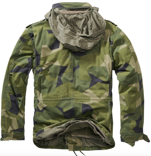 Chaqueta de campo de lluvia Brandit M65 gigante con capucha al aire libre senderismo camuflaje sueco - Imagen 2 de 7
