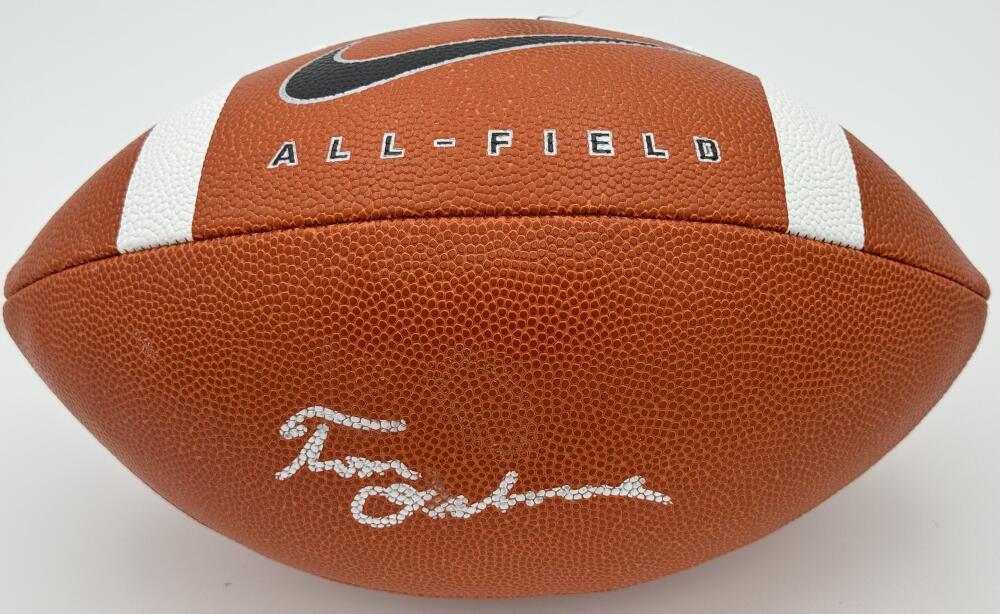 TOM OSBORNE Autographed Signed NEBRASKA CORNHUSKERS OFFICIAL SIZE NIKE FOOTBALL BAS K073 