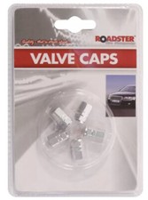 5 Pack Of Silver Valve Dust Caps /  Car Bike Van Dustcaps Aluminium Brand New