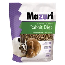 Mazuri Timothy Based Rabbit Diet High Fiber Rabbit Food 5 Pound Pack